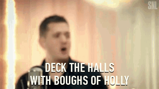 Deck The Halls With Boughs Of Holly Singing GIF - Deck The Halls With Boughs Of Holly Singing Feeling It GIFs
