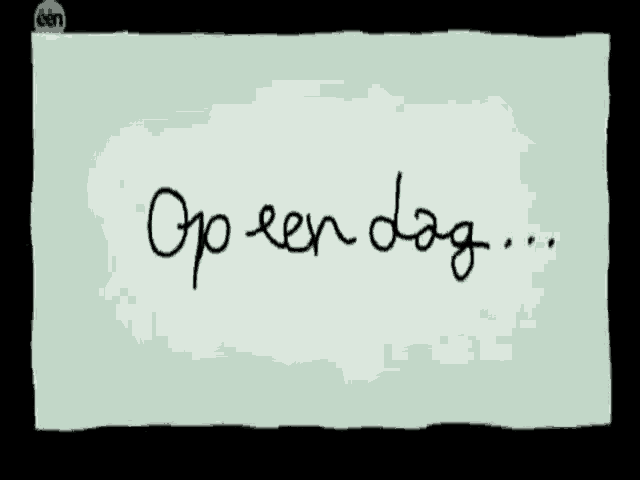 a piece of paper that says op een dag
