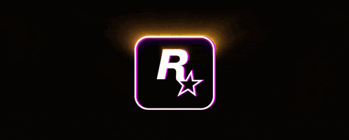 a neon rockstar logo with a star on it