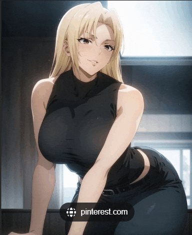 a picture of a blonde anime girl with pinterest.com at the bottom