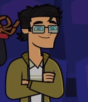 a cartoon man with glasses is giving a thumbs up sign