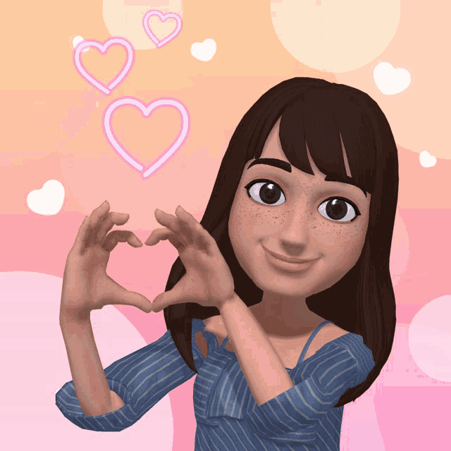 a girl making a heart shape with her hands
