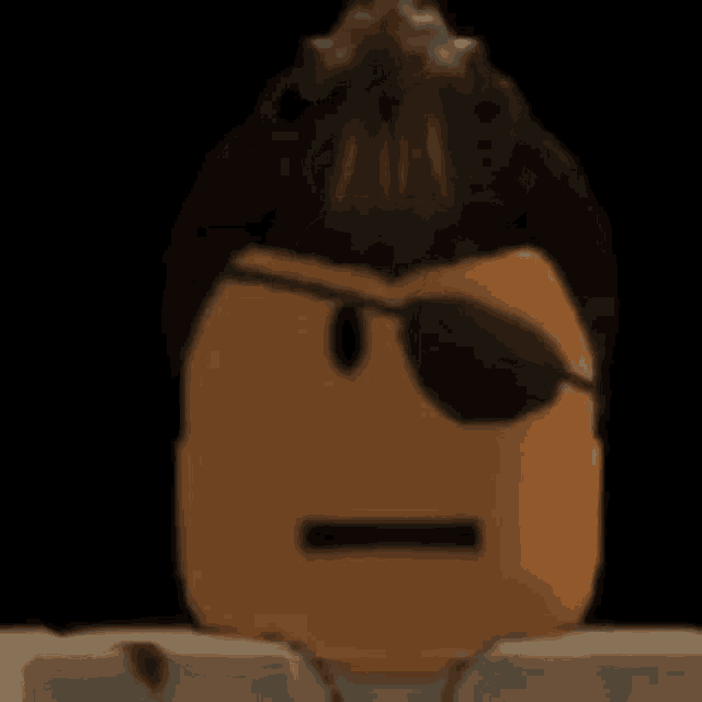 a close up of a roblox character wearing sunglasses and making a face .