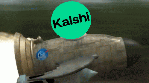a rocket with a green circle that says kalshi