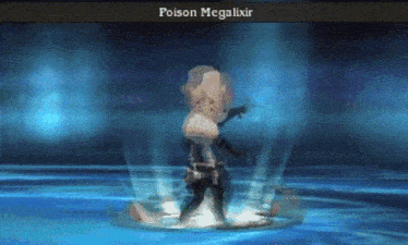 a video game character is being attacked by a poison megalixir