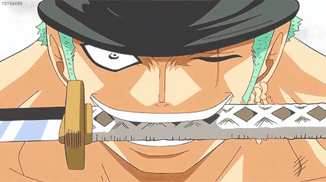 a drawing of a man with a sword in his mouth and the word totsuwas at the top
