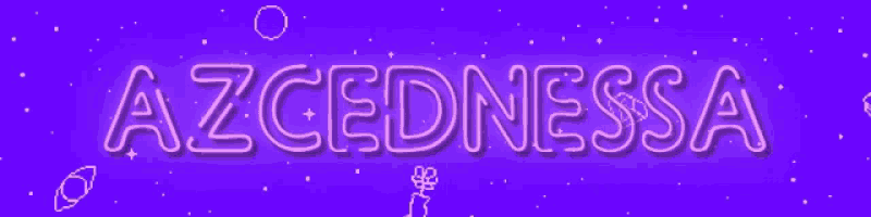 a purple background with a neon sign that says azcednessa
