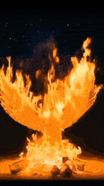 a painting of a phoenix rising from the ground