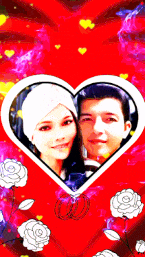 a picture of a man and a woman in a heart