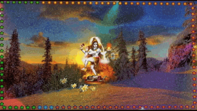 a computer generated image of a statue of a deity