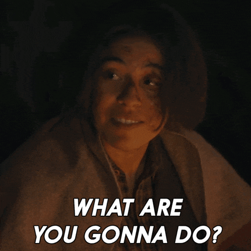 a woman wrapped in a blanket with the words what are you gonna do below her