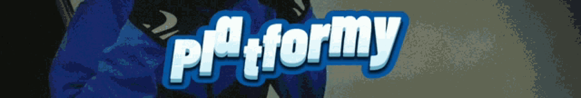 a person in a blue jacket is standing in front of a sign that says " p-a-formy "