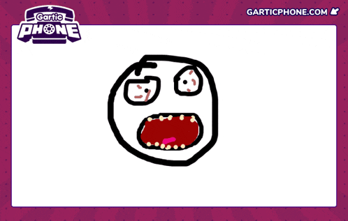 a drawing of a face with the words gartic phone on the top