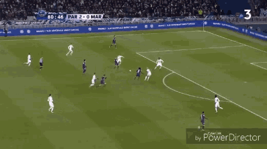 a soccer game is being played in a stadium with the number 3 on the screen