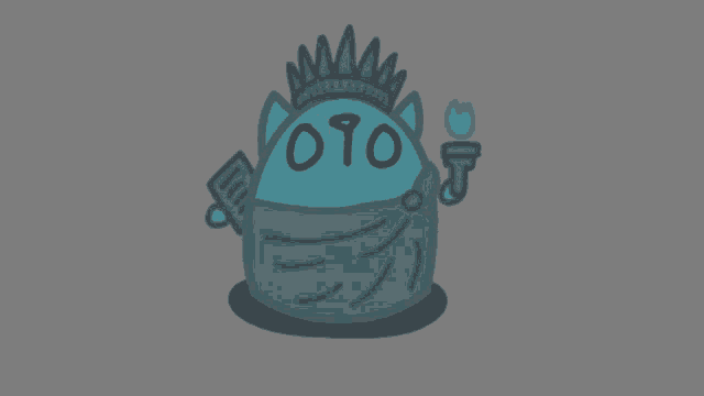 a cartoon drawing of a statue of liberty with a crown on its head