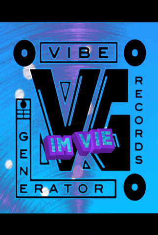a logo for vibe records shows a blue and purple background