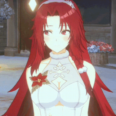 a girl with red hair is wearing a white top