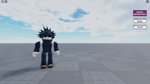 a screenshot of a roblox game with a character standing in the middle of a tiled floor