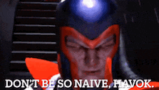 a man in a superhero costume says " do n't be so naive havok "