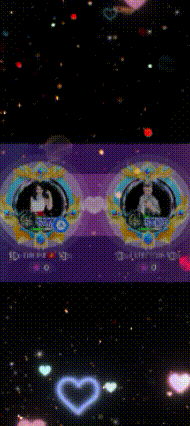 a purple background with a heart in the middle and a pair of glasses