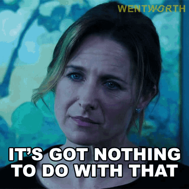 Its Got Nothing To Do With That Bridget Westfall GIF - Its Got Nothing To Do With That Bridget Westfall Wentworth GIFs