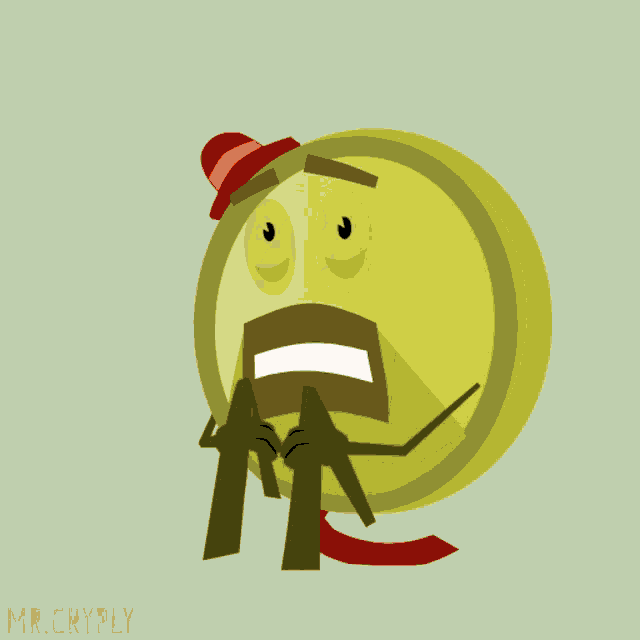 a cartoon smiley face with a red hat and the word hodl on it