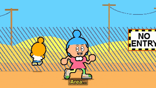 a pixel art drawing of a girl dancing in front of a police car that says police