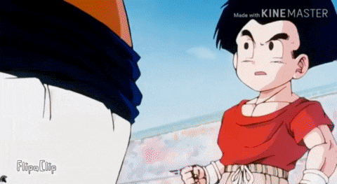 a boy in a red shirt is standing next to a man in a white shirt and talking to him .