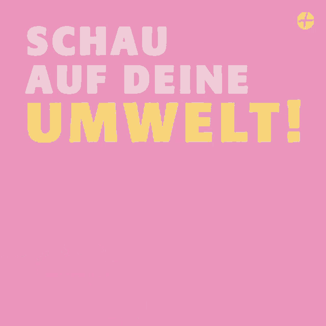 a man is riding a bike with the words schau auf deine umwelt written above him