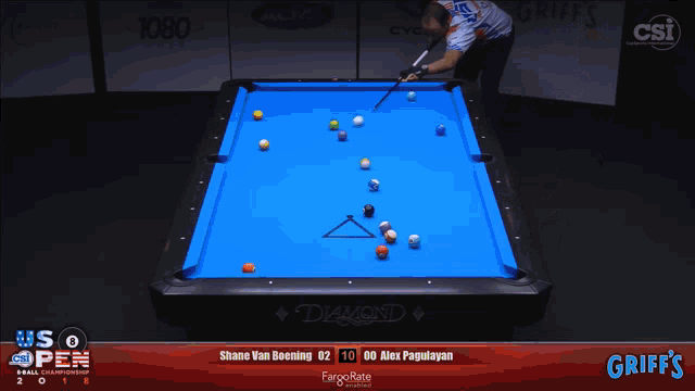 a pool table sponsored by griff 's and fargorate