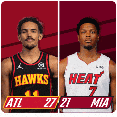 two basketball players from the hawks and heat
