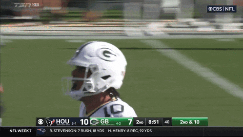 a football game is being shown on cbs and nfl