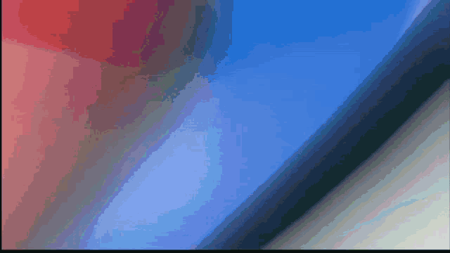 a painting of a blue and red background