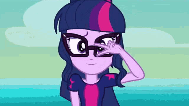 twilight sparkle from my little pony equestria girls covering her eyes with her hand