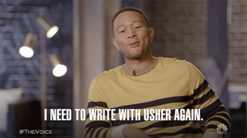 I Need To Write With Usher Again Facepalm GIF - I Need To Write With Usher Again Facepalm Smiling GIFs