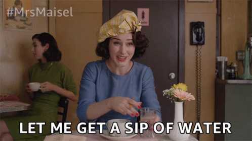 Let Me Get A Sip Of Water Need A Drink GIF - Let Me Get A Sip Of Water Need A Drink Hang On GIFs
