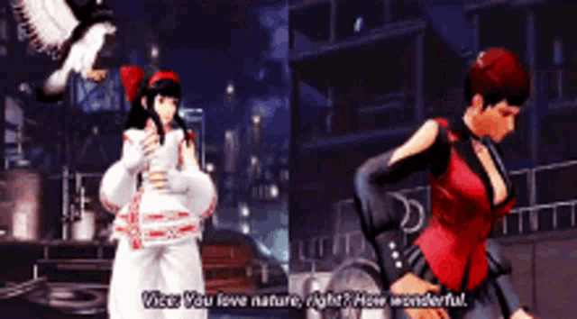 a video game character says " vice you love nature "