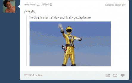 Holding In A Fart All Day And Finally Getting Home GIF - Fart Funn Power Ranger GIFs