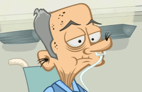 a cartoon of a man with a cat behind his back
