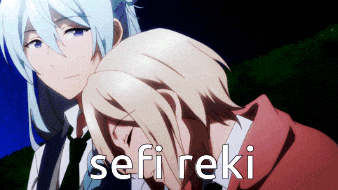 a couple of anime characters with the words sefi reki written on the bottom