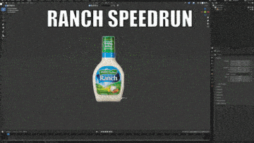 a computer screen with the words ranch speedrun written on it