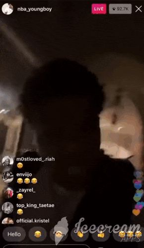 a screenshot of a live stream with the name nba youngboy at the top