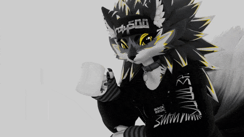 a furry character with a hat that says rd + 500 on it