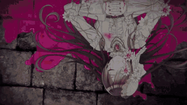 a girl in a white dress is laying upside down