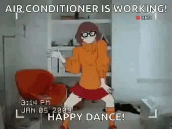 Air Conditioner Is Working Happy Dance GIF - Air Conditioner Is Working Happy Dance Velma GIFs