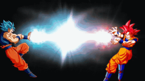 Goku Ssj Blue Vs Ssj Red GIF - Goku Ssj Blue Vs Ssj Red GIFs