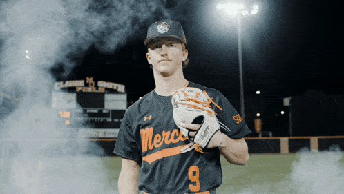 a baseball player wearing a jersey that says merce on it