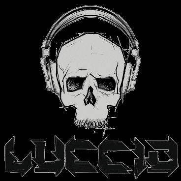 a black and white drawing of a skull with headphones and the word legacy below it