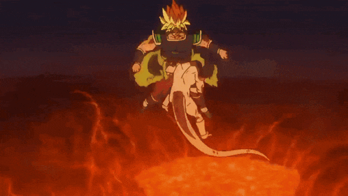 a green sword is being held by a person in a dark room