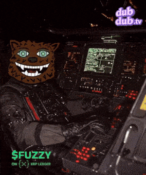 a cartoon character is sitting in front of a computer with the words dub dub.tv written above him